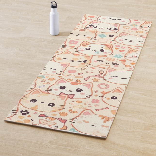 Niedlich Cat Cartoon Funny Pattern Party Yogamatte (Beispiel)