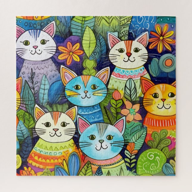 Niedlich Cat Cartoon Muster (Vertikal)