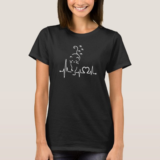 Niedlich Cat Cat Heartbeat Cat Cat Mama Crazy Cat  T-Shirt (Vorderseite)