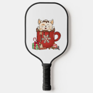 Niedlich Cat Christmas Chocolate Kaffee Pickleball Schläger