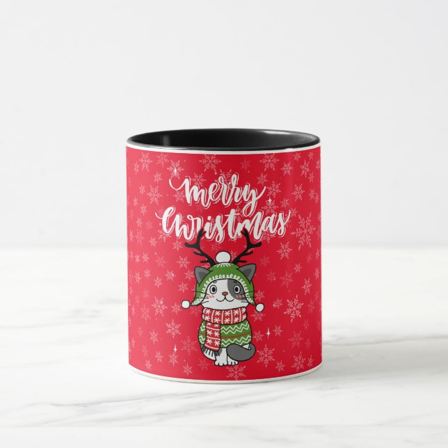 Niedlich Cat Christmas Kleinen Geschenke Galore Tasse (Zentrum)