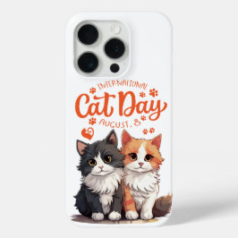 Niedlich Cat Day iPhone 15 Fall - Feiern Sie mit S Case-Mate iPhone Hülle