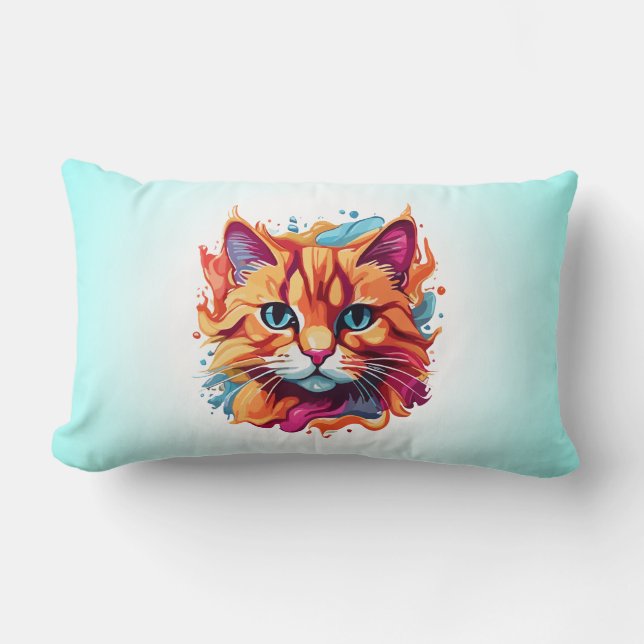 Niedlich Cat Face Digital Art Design-86002 Lendenkissen (Vorderseite)