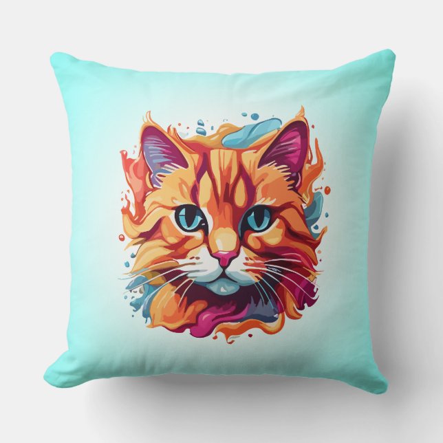 Niedlich Cat Face Digital Art Design-87002 Kissen (Vorderseite)