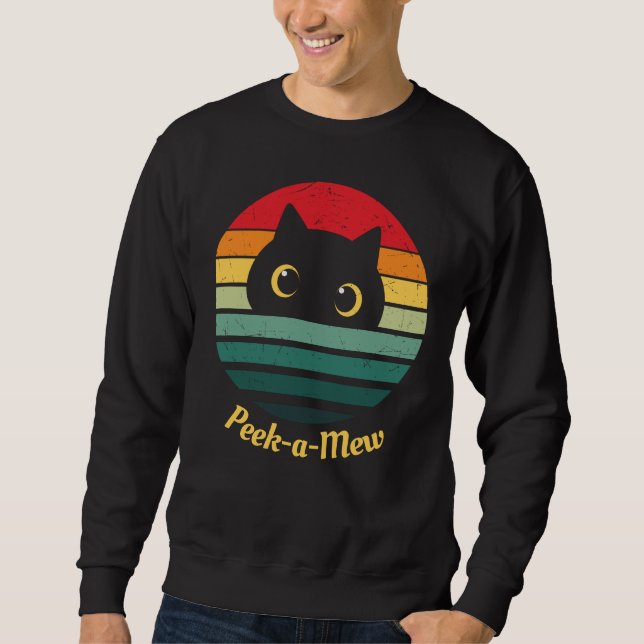 Niedlich Cat Face Flüchtige Blick a Mew Sweatshirt (Vorderseite)