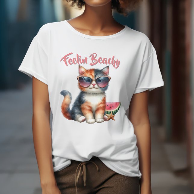 Niedlich Cat Feelin Beachy T-Shirt (Von Creator hochgeladen)