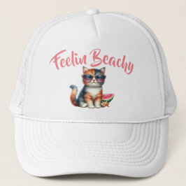 Niedlich Cat Feelin Beachy Truckerkappe