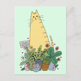 Niedlich Cat Florist Postcard Postkarte