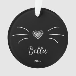 Niedlich Cat Foto Black Ornament