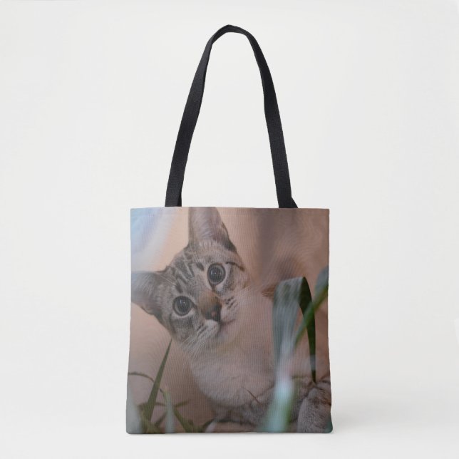 Niedlich Cat Foto Portrait Tasche (Vorderseite)