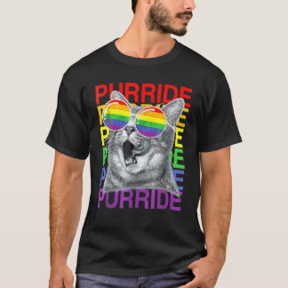 Niedlich Cat Gay Pride Month Rainbow Flag Sonnenbr T-Shirt