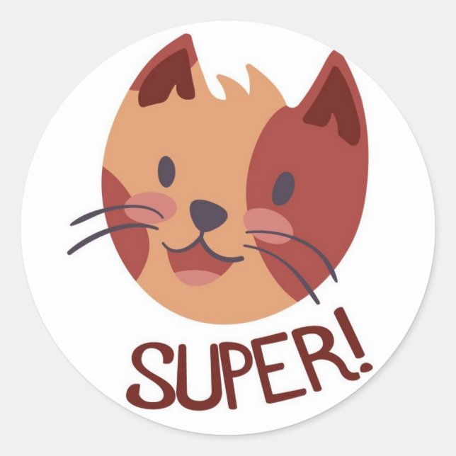 Niedlich Cat Great Job Sticker (Vorderseite)