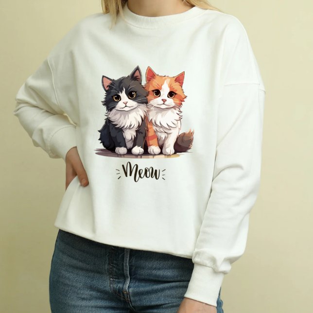 Niedlich Cat Hoodie - "Meow Twin Cats" (Von Creator hochgeladen)