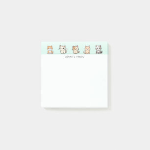 Niedlich Cat Kitten Farbverlauf Personalisiert Post-it Klebezettel