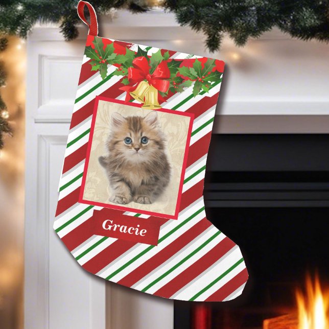 Niedlich Cat Kitten Foto Weihnachts Strumpf Name Kleiner Weihnachtsstrumpf (Von Creator hochgeladen)