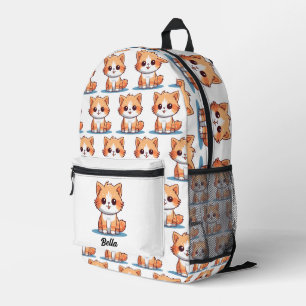 Niedlich Cat Kitty Pattern Individuelle Name Bedruckter Rucksack