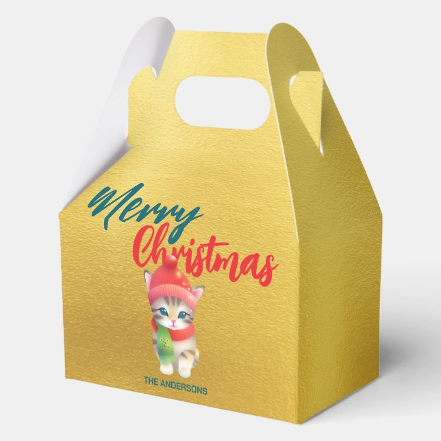 Niedlich Cat kitty Weihnachten süß Weihnachten Fro Geschenkschachtel (Vorderseite)