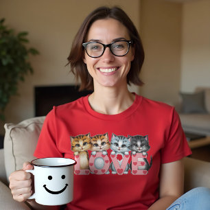 Niedlich Cat Liebe Unisex Softstyle T-Shirt