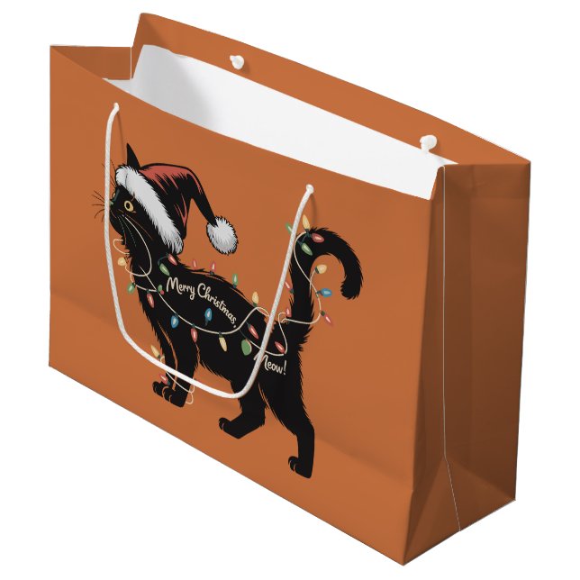 Niedlich Cat Lover Christmas Cat Mama Xmas Geschen Große Geschenktüte (Vorderseite Schrägansicht)