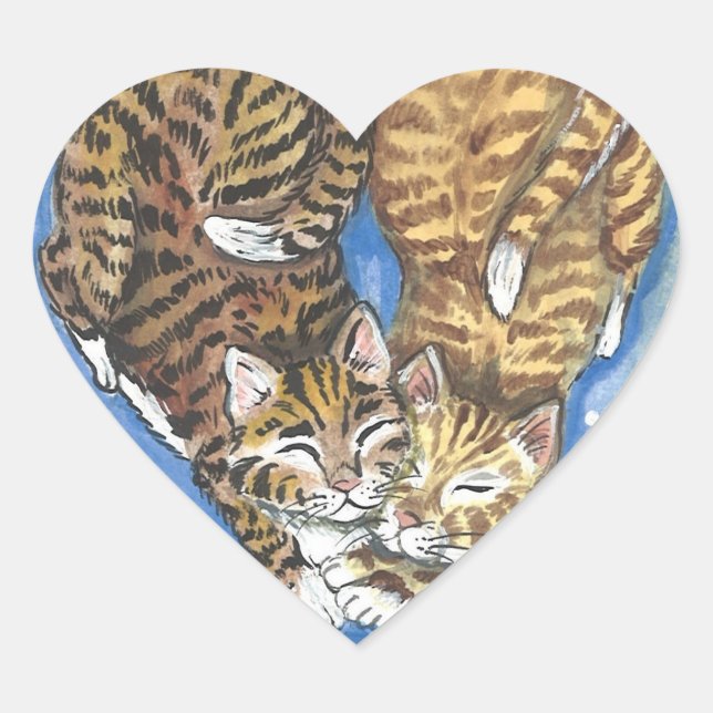 Niedlich Cat Lover Kitten Heart Art Sticker (Vorderseite)