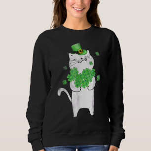 Niedlich Cat Lover Kleeblatt St Patricks Day Meowy Sweatshirt