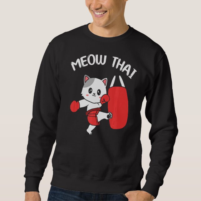 Niedlich Cat Muay Thai Sweatshirt (Vorderseite)