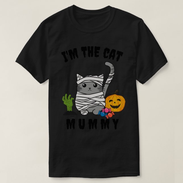 Niedlich Cat Mummy Costume T-Shirt (Design vorne)