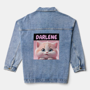 NIEDLICH CAT PERSONALISIERT Denim Jean Jacket Jeansjacke