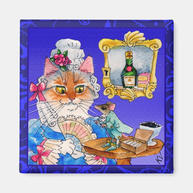 Niedlich Cat Queen Marie Antoinette Magnet (Vorne)