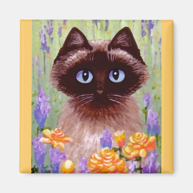 Niedlich Cat Ragdoll Siamese Birmese Rose Kreation Magnet (Vorne)