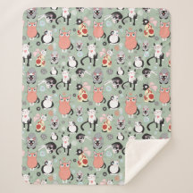 Niedlich Cat Sherpa Fleece Blanket