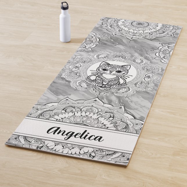 Niedlich Cat Yoga Mat Indian Mandala Art Yogamatte (Beispiel)