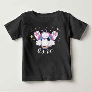 Niedlich Caticorn 1. Geburtstag, Einhornkatze Gebu Baby T-shirt