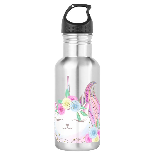 Niedlich Caticorn Edelstahlflasche (Vorderseite)