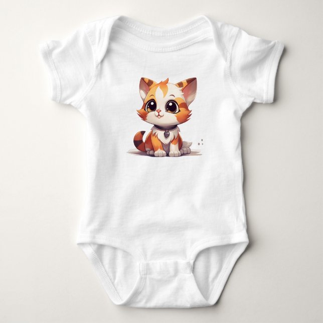 Niedlich Cats Cartoon Baby Strampler (Vorderseite)