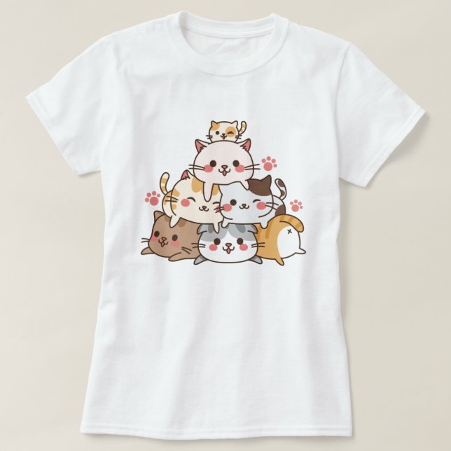 Niedlich Cats T - Shirt (Design vorne)