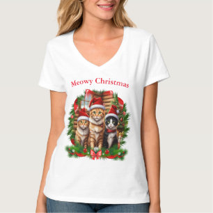 Niedlich Cats Weihnachtsfeiertage T - Shirt
