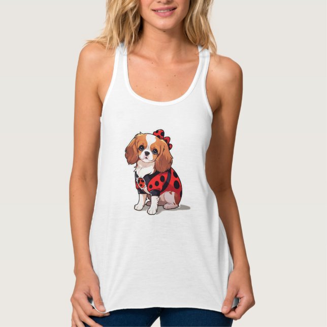 Niedlich Cavalier King Charles Ladybug Tank Top (Vorderseite)