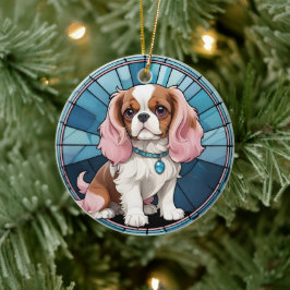 Niedlich Cavalier King Charles Pastel Stettel Glas Keramik Ornament