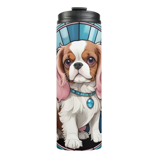 Niedlich Cavalier King Charles Pastel Stettel Glas Thermosbecher (Vorderseite)