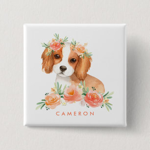 Niedlich Cavalier King Charles Spaniel Orange Flor Button