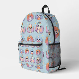 Niedlich Cavalier King Charles Unicorn Pastel Patt Bedruckter Rucksack