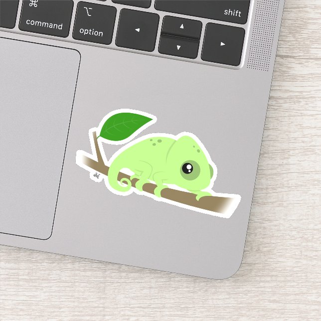 Niedlich Chameleon Custom-Cut Vinyl Sticker (Detail)