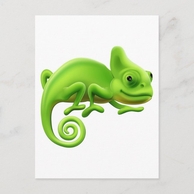 Niedlich Chameleon Illustration Postkarte (Vorderseite)