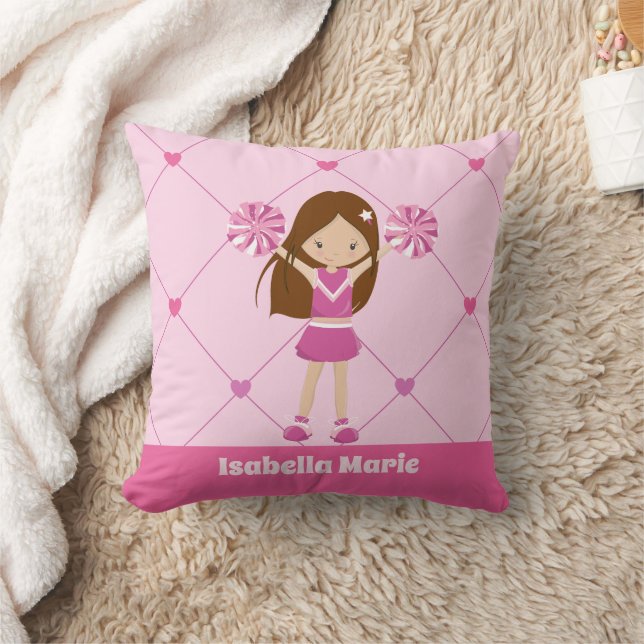 Niedlich Cheerleader Pink Personalisiert Girls Roo Kissen (Decke)