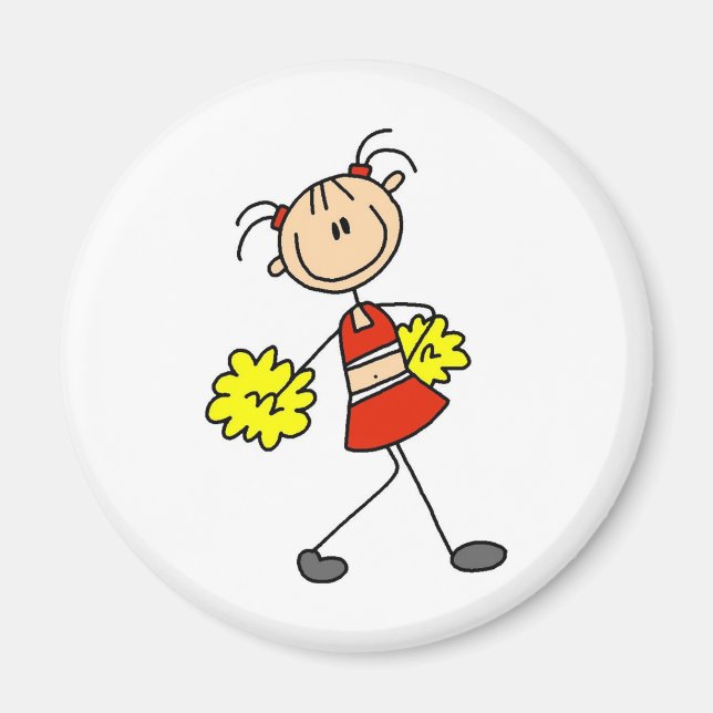 Niedlich Cheerleader Strichmännchen Magnet (Vorne)