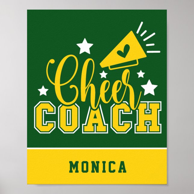 Niedlich Cheertrainer Personalisiert Kelly Green & Poster (Vorne)