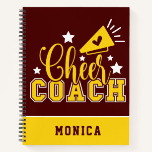 Niedlich Cheertrainer Personalisiert Maroon & Yell Notizbuch