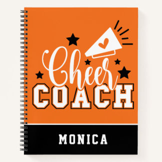 Niedlich Cheertrainer Personalisiert Orange und Bl Notizbuch
