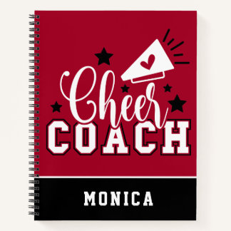 Niedlich Cheertrainer Personalisiert Rot und Schwa Notizbuch